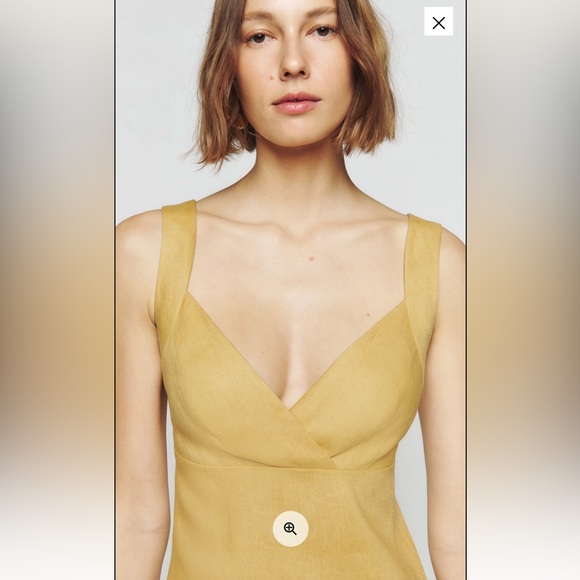 Reformation yellow linen Midi Dress NWOT - Picture 2 of 3